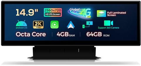 XTRONS 14.9'' Android-Autoradio Octa Core 4GB 64GB 4G LTE Car Play Android Auto IPS Bildschirm GPS Bluetooth 5.0 WLAN USB GPS Optional DAB DVR OBD Für Audi Q5 SQ5(2017-2020) mit MIB2 System