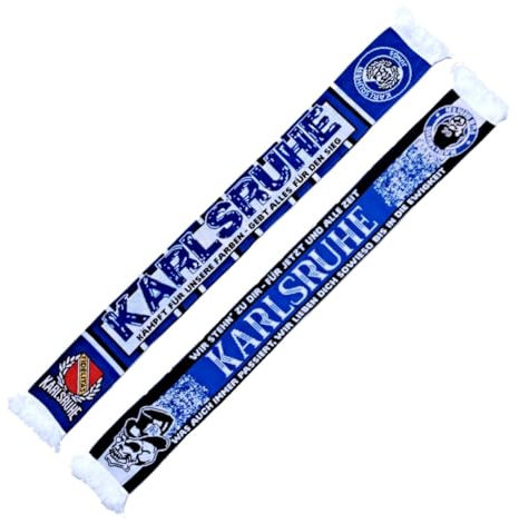 Karlsruhe Schal - Kämpft für unsere Farben, blau-weiss, Fussball, 1894, Fanschal, Strickschal