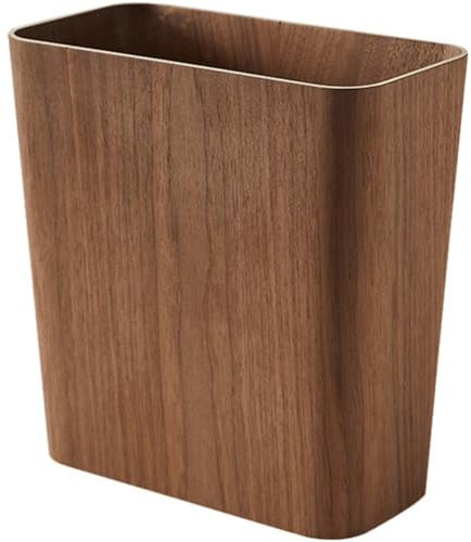 Lipfer Poubelle en Bois, Rectangulaire, 10 L, Marron, Pour Chambre À Coucher, Salle De Bain, Cuisine, Bureau
