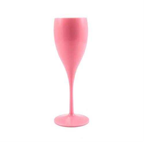 MKEMQXBEP Glass Cups 1Pcs 175ML Champagne Flutes Glasses Plastic Wine Glasses Dishwasher-safe White Orange Acrylic Champagne Glass Beer Whiskey Party Cups(Pink)