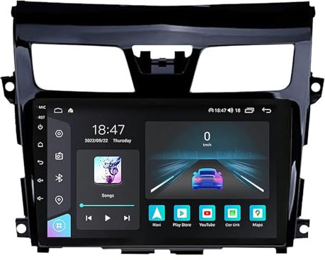 Android 14 Touch Screen Car Stereo 9 inch Double Din Touch Screen Car Radio for Nissan Teana J33 2013-2015 with Steering Wheel Controls Bluetooth AHD Backup Camera GPS(H8 8G+256G)