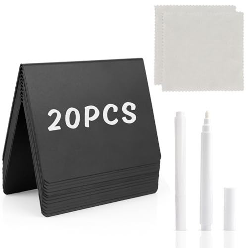 Mini Kreidetafel Set,Mini Kreidetafel Klein Buffet Schilder Tafel,20 Stück A-Form,Reserviert Schilder Gastronomie,Beschriftungsschilder Zum Beschriften,Tischkarten Hochzeit