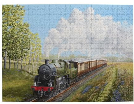 Dampflok- und Eisenbahn-Puzzle für Erwachsene, 500 Teile – Holzpuzzle für Erwachsene und Senioren
