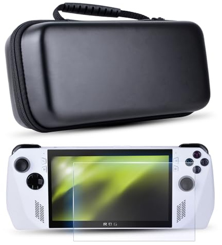 Head Case Designs Noir Étui de Transport Rigide et Protecteur d'Écran Compatible avec Asus ROG Ally