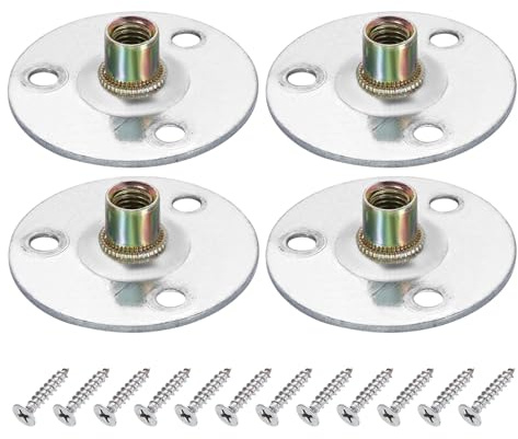 QUARKZMAN 4 Stück M8 Dübelmuttern Mit 50mm/2 Zoll Rundem Flansch Für Möbel
