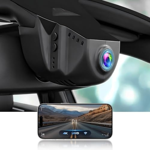 Inefala 4K Dashcam für Tiguan 2018-2024 mit WiFi & APP 64 GB-Karte | UHD 2160P Auto-Kamera, G-Sensor, Loop-Aufnahm, 150° Weitwinkel, Nachtsicht, 64GB Card, Plug & Play