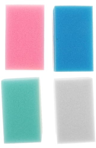4pcs Double-Sided Sensory Bath Sponge Brush for Small | Pp Handle, Coarse and Fine Surfaces, Bath and Shower Use, Reusable Scrubber for Skin and Cradle Cap