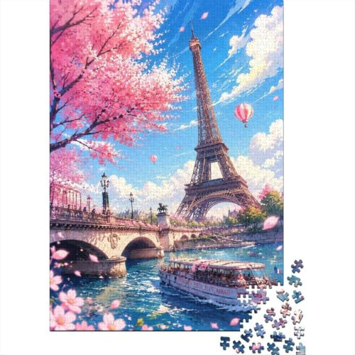 1000pcs Mini Puzzle pour Adultes Rivière Tour Arbre Carton | 70x50cm Carton Décor De La Maison Découpe Précise Cadeau D'anniversaire Relaxation