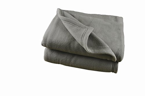 Poyet Motte polex Fleecedecke Polyester Stahl, Polyester, stahlfarben, 260 x 240 cm