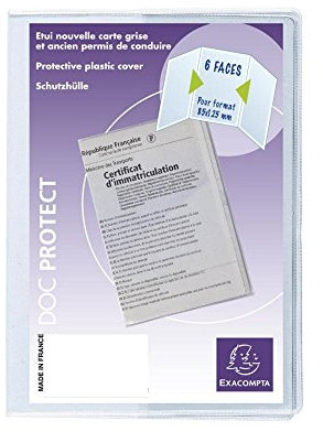 Exacompta : Etui de protection 3 volets Carte grise format 8.5 x 12.5cm