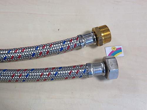 MEIBES Edelstahl Panzerschlauch DN13 Flexschlauch 3/4 500 mm Sanitär