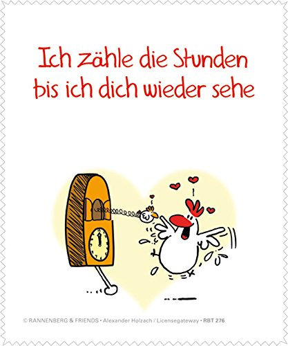 Rannenberg & Friends Brillenputztuch Ich zähle die Stunden bis ich Dich Wieder Sehe RBT276 - Microfasertuch - 23,5cm x 14,3cm