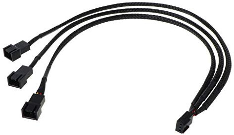 WINJEE, 12V 30CM Ventilateur PWM 1 à 3 Voies Câble de rallonge d'alimentation Y Port séparateur Multiplicateur de PC Refroidissement pour Ordinateur 22AWG Accessoires de Fil