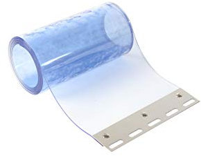 PVC Streifen 200 x 2 mm transparent mit montiertem Pendel aus Edelstahl als Ersatzstreifen, Zusatzstreifen für einen Streifenvorhang, lamellenvorhang, Stallvorhang (2,00 m lang)