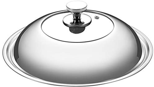 LIQIN Pot Lids Lid Household Stainless Steel Wok Lid 30/32/34 / 36cm Wok Lid Universal Tempered Glass Lid (Size : 40cm)