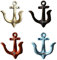 TentHome 4er-Set Maritime Dekoration Garderobe Antik Gusseisen Wandhaken Kleiderhaken Garderobenhaken Anker Doppelhaken Wandgarderobe Vintage Garten Haken (4er Set)