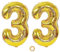 Ceqiny Digitaler Ballon Luftballons Nummer Zahl 33 Ballon Großer Folienballon in 40 2 Stück Zahlenballons Digitaler Ballon in Gold für Geburtstag Hochzeit Jubiläum oder Sonstige Feierliche Anlässe