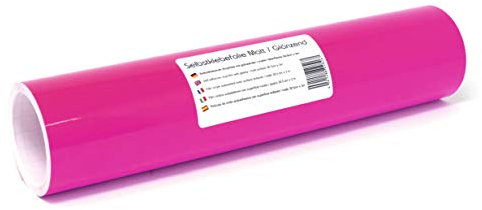 Finest Folia 3m x 31cm Plotterfolie 105 Farben Matt/Glänzend Selbstklebend Bastelfolie zum Plotten Möbelfolie (041 Pink, Matt)
