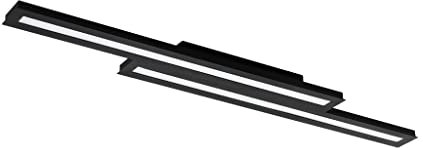 EGLO connect LED Deckenleuchte Saliteras-C, 2 flammige Deckenlampe aus Stahl und Kunststoff in Schwarz, Weiß, Farbtemperaturwechsel (warm, neutral, kalt), RGB, dimmbar, L 116 cm