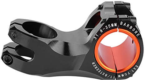 Vorbau 35mm Klemmung, Bike Lenker aus Aluminiumlegierung, 17 Grad Bike Vorbau mit 35 mm bis 31,8 mm Adapter für die Meisten Fahrrad Rennrad MTBs(Schwarz)