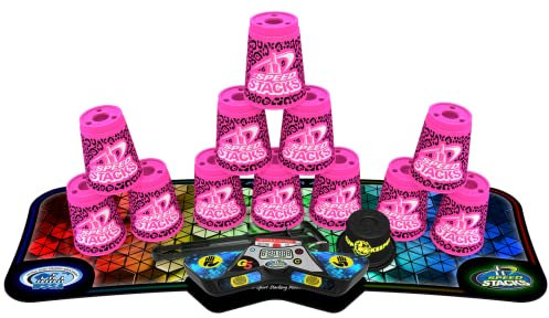 Speed Stacks | Sport Stacking Competitor | Zippy Leopard - 12 Cups | Holding Stem | G5 Timer and Voxel Glow Mat | WSSA Approved