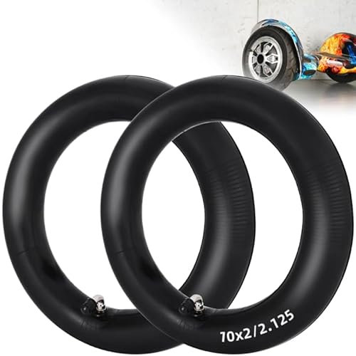 10x2 Innen Schläuche 10x2.125 Innenschlauch 2Stück für E Scooter Mobilitätsroller, Hooverboards und Kinderwagen mit 10 Rädern, geeignet für Reifen 10X1.90 /10X1.95, 90° Luftdüse