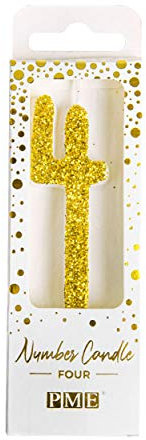 PME Gold Glitter Number Candle 4