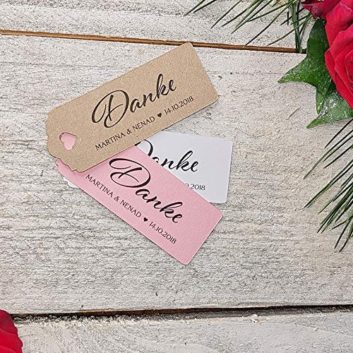 Danke Geschenkanhänger Papieranhänger Tags Etiketten Hochzeit Taufe Kommunion Konfirmation Taufe Geburtstag