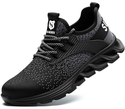 SUADEX Steel Toe Shoes for Men Women Indestructible Work Safety Sneakers