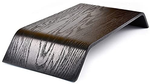 Valiai Robuster TV-Ständer aus Holz, Tragbarer Laptop & Tablet Ständer, Erhöhter Computer- & Monitorständer im Minimalistischen Skandinavischen Stil, Helle Eichenfarbe (Schwarz)