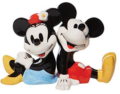 Enesco 6008685 Disney Ceramics Mickey y Minnie Mouse - Juego de salero y pimentero, diseño de Mickey y Minnie Mouse
