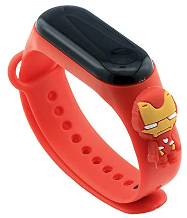 Digitale sportliche Armbanduhr aus Silikon für Jungen und Mädchen, Cartoon, kompatibel mit Xiaomi Mi Band, Ironman