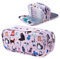 LParkin Niedliche Katze Federmäppchen Super Große Kapazität 3 Fächer Leinwand Federmäppchen Kawaii Make-up Tasche Katze Geschenke für Jungen Mädchen, orange, Tragbar