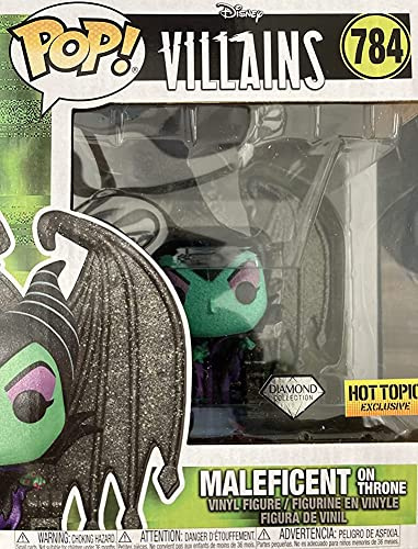 Funko Pop Villians Maleficent auf dem Thron, Pailletten, Diamant, Hot Topic, exklusiv, Grün, Größe