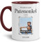 Tasse mit Spruch - Der schönste Grund Patenonkel zu sein - Personalisierbare Keramiktasse mit Namen und Foto - Geschenk Patenonkel - Innen & Henkel Weinrot, 300 ml
