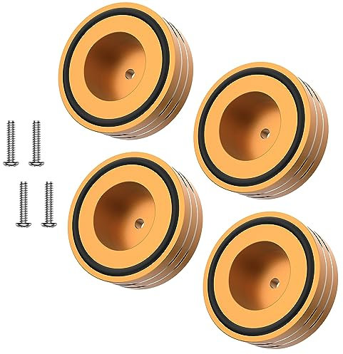 Tertullus 4 Sets Speaker Isolation Feet Aluminum Speaker Feet With Screws,Shockproof Stand Pad For Hifi Devices Amplifier Turntable Dac Recorder Cd (Gold, 58mm×22mm)