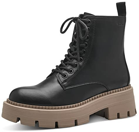 Tamaris Damen Combat Boots, Frauen Stiefeletten,TOUCHit-Fußbett,Bootee,Booties,halbstiefel,Kurzstiefel,uebergangsschuhe,Black,40 EU