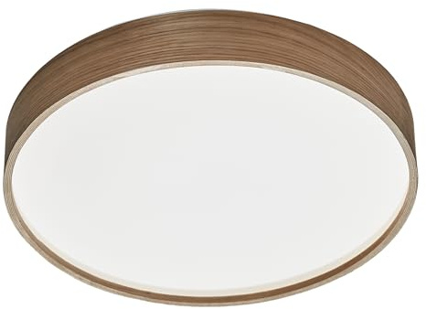 KHG LED-Deckenleuchte 40,5 cm dimmbar aus Eichenholz, 1-flammig, Farbtemperatur einstellbar 3.000-6.000 K (CCT), 2.000 lm Lichtleistung, 40 W Gesamtleistung, für Wohn-, Schlafzimmer, Küche und Büro
