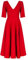 Swing Fashion Women's Sally Rose Damen Midikleid | Elegantes Festliches Kleid | Partykleid | Abendkleid | Hochzeitskleider | Abschlussballkleid | Ballkleid | V-Ausschnitt | 3/4 Ärmel | Rot | 34 (XS)