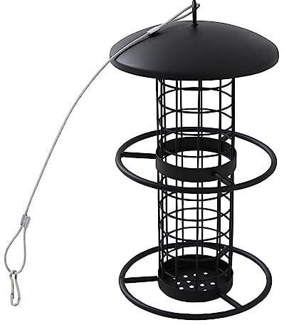 Futtersäule Matt Black für Meisenknödel, 26 cm