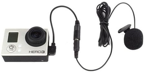 REACHYEA Micro à clip actif de 3,5 mm avec mini adaptateur audio USB pour caméra d'action GoPro Hero 3 3+ 4