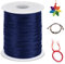 LEREATI Nylonschnur 1.5mm x 100m Nylonfaden Nylon Perlenschnur Satinkordel, Makramee Schnur Nylonschnur für Armbänder Perlen Auffädeln Halskette Schmuckherstellung DIY Handwerk (Dunkelblau)