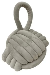 Grey Knot Velvet Effect Doorstop