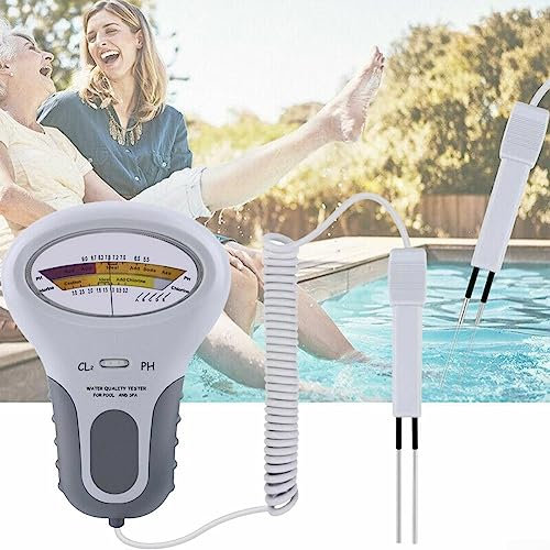 HEIBTENY Chlor Messgerät Pool Chlormesser Pool Digital Chlormesser Chlortester Pegelmesser Wasserqualitätstester PH/CL2