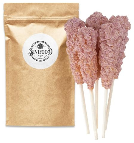 SIVIFOOD Kandiszucker Sticks mit Rosengeschmack 10 Stück - goldener Kandis am Stiel für Tee Rosenblüten Zucker am Stab Kandissticks zum verschenken Rosenknospen Geschenk Dekoration Stäbchen Nabat
