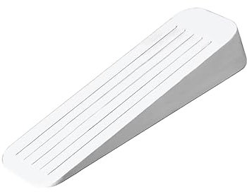 SUL Rubber Door Stopper Heavy Duty Door Wedge Door Stopper, Non Slip Door Stop Jammer Ideal for Homes, Offices Carpet, Wood, Cement and Laminate Floor 12cm x 3.6cm x 2cm (White) (1)