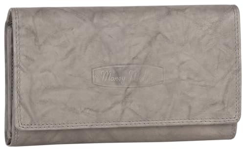 EAAKIE RFID Damen Geldbörse Portemonnaie Geldbeutel Damenbörse Leder 14 Karten (Grau)