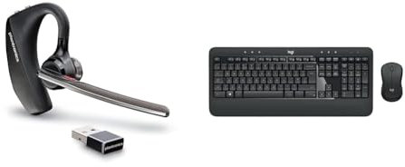 Plantronics Poly Voyager 5200 UC Wireless Headset & Ladestation Verbindung zu Handy/Mac/PC über Bluetooth & Logitech MK540 Advanced Kabellose Tastatur und Maus Combo für Windows