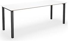 kaiserkraft | Mehrzwecktisch Duo-U Trend | gerade Platte | abgerundete Ecken | Tiefe 800 mm | Breite 2000 mm | weiß | schwarz