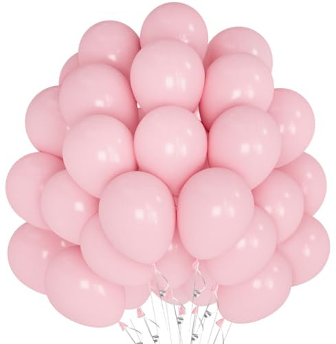 60 Pièces Ballons en Latex Rose, 12 Pouces Ballons Rose Macaron, Ballons en Hélium Crème Rose, Pastel Rose Décorations pour Anniversaire Mariage Prénatale Bébé Genre Fête Communion Douche Festivals